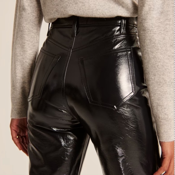 Abercrombie & Fitch Patent Leather 90s Straight Pant - Picture 6 of 6